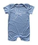 Butterfly Love Silky Shorts Romper + Headband-Unisex, Boys, & Girls, Infant Sleeper