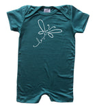 Butterfly Love Silky Shorts Romper + Hat-Unisex, Boys, & Girls, Infant Sleeper
