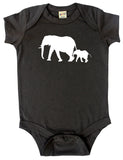 Safari Animals Silhouette Baby Bodysuit-Elephants