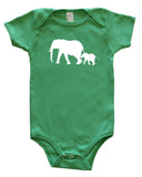 Safari Animals Silhouette Baby Bodysuit-Elephants