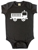 Transportation Silhouette Baby Bodysuit-Fire Engine