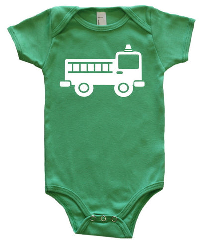 Transportation Silhouette Baby Bodysuit-Fire Engine