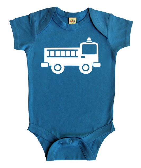 Transportation Silhouette Baby Bodysuit-Fire Engine