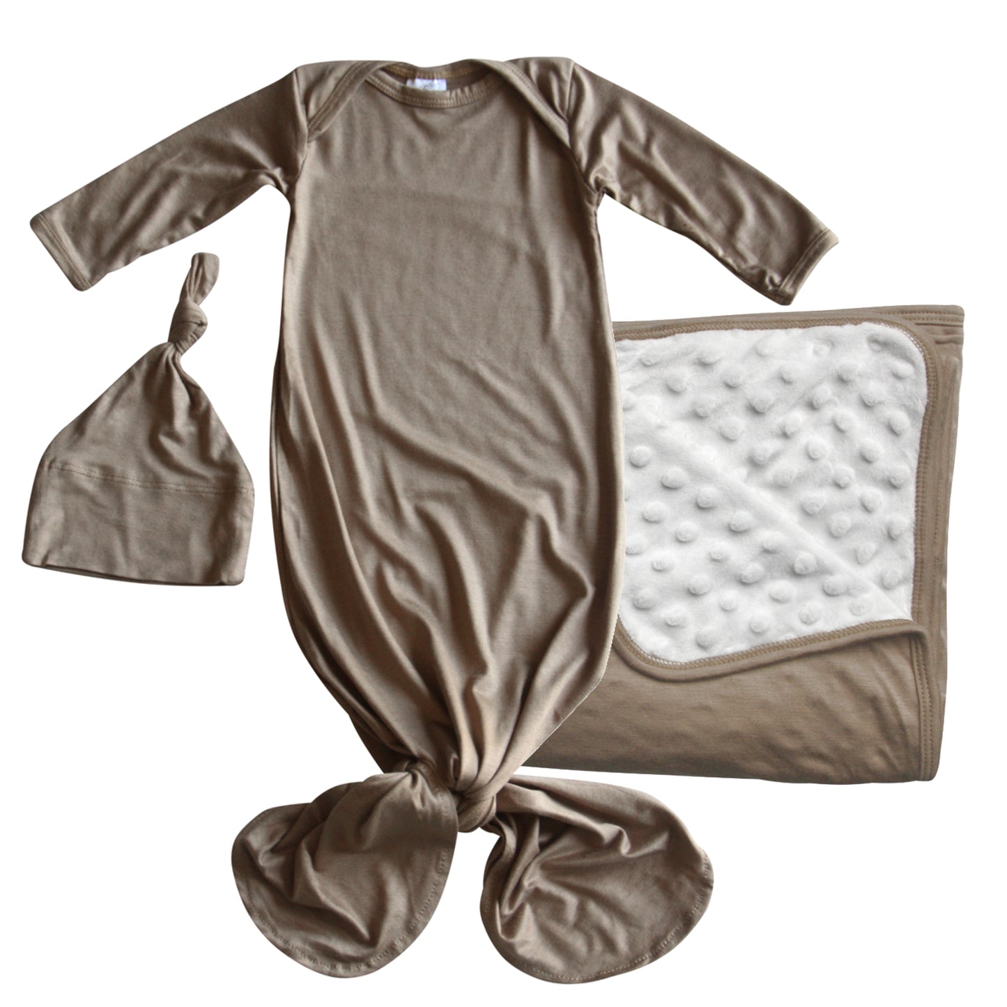 GIFT SET- Knotted Gown, Matching Blanket, and Hat