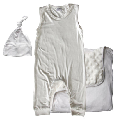 Rocket Bug GIFT SET- Sleeveless Romper, Matching Blanket, and Hat or Headband for Boys and Girls-Gender Neutral