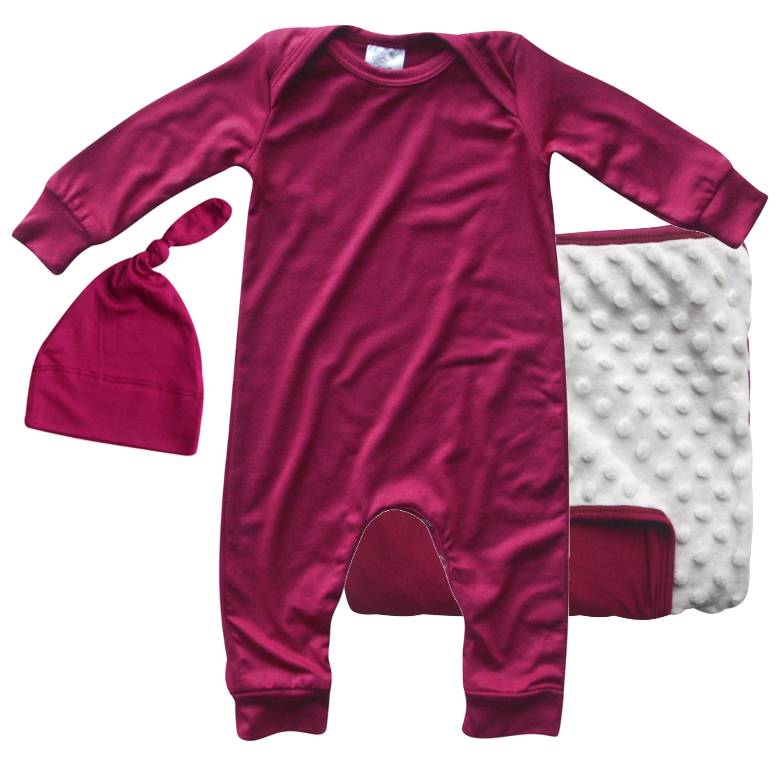 Rocket Bug GIFT SET- Silky Long Sleeve Baby Romper, Matching Blanket, and Hat or Headband for Boys and Girls-Gender Neutral