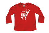 Happy Holiday Deer Long Sleeve T-shirt - Christmas