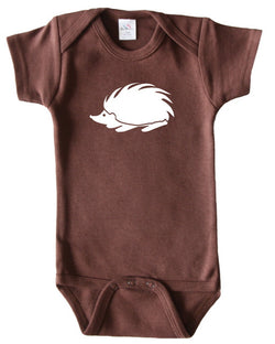 Woodland Animal Silhouette Baby Bodysuit-Hedgehog