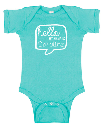 Custom "Hello My Name Is..." Baby Bodysuit Personalized with Name