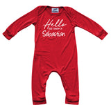 Hello Personalized Custom Silky Long Sleeve Baby Romper for Boys and Girls-Gender Neutral