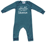Hello Personalized Custom Silky Long Sleeve Baby Romper for Boys and Girls-Gender Neutral