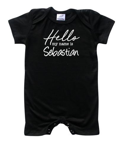 Hello My Name Is Personalized Silky Baby Romper Shorts for Boys and Girls