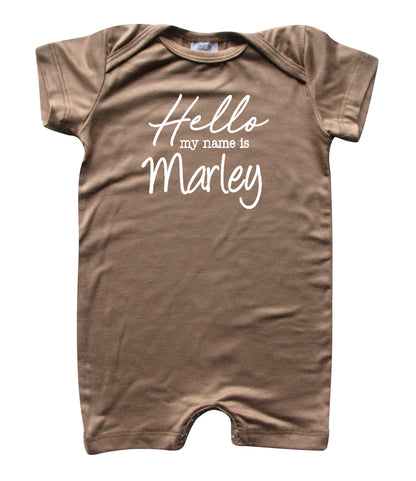 Hello My Name Is Personalized Silky Baby Romper Shorts for Boys and Girls