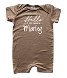 Hello My Name Is Silky Baby Romper Shorts for Boys and Girls-Gender Neutral