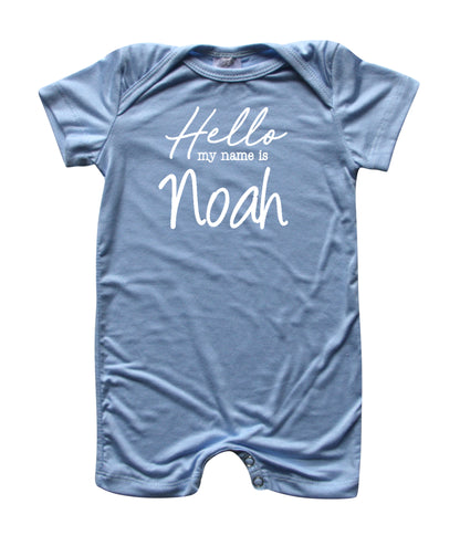 Hello My Name Is Personalized Silky Baby Romper Shorts for Boys and Girls