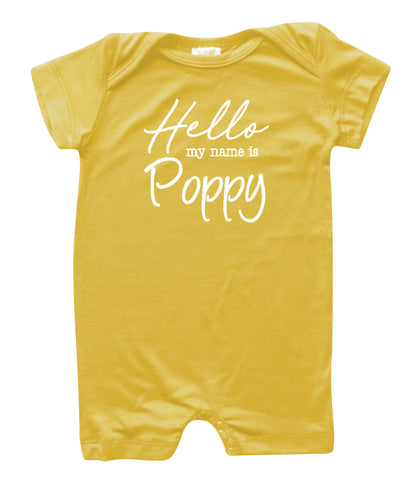 Hello My Name Is Personalized Silky Baby Romper Shorts for Boys and Girls
