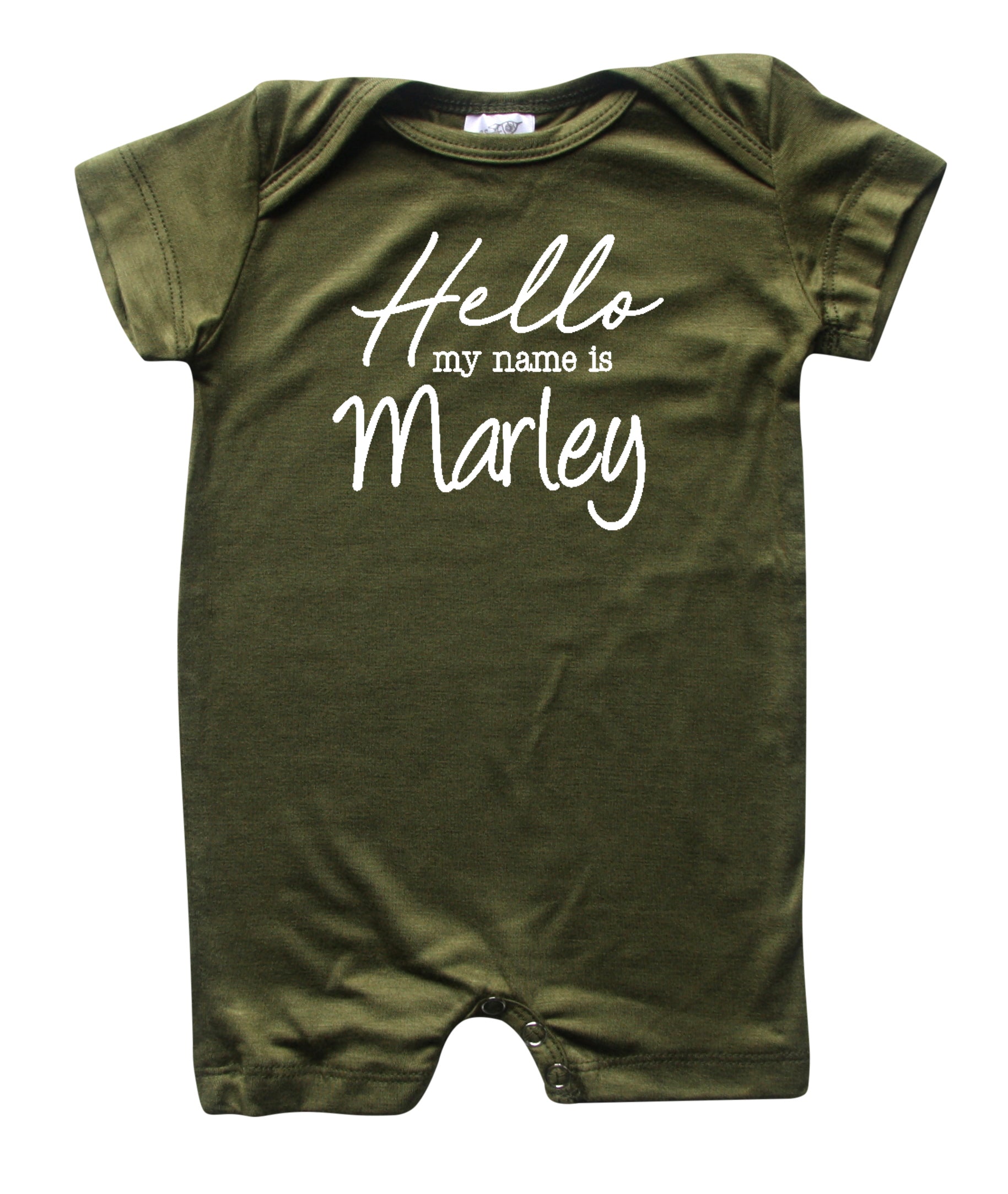 Hello My Name Is Personalized Silky Baby Romper Shorts for Boys and Girls