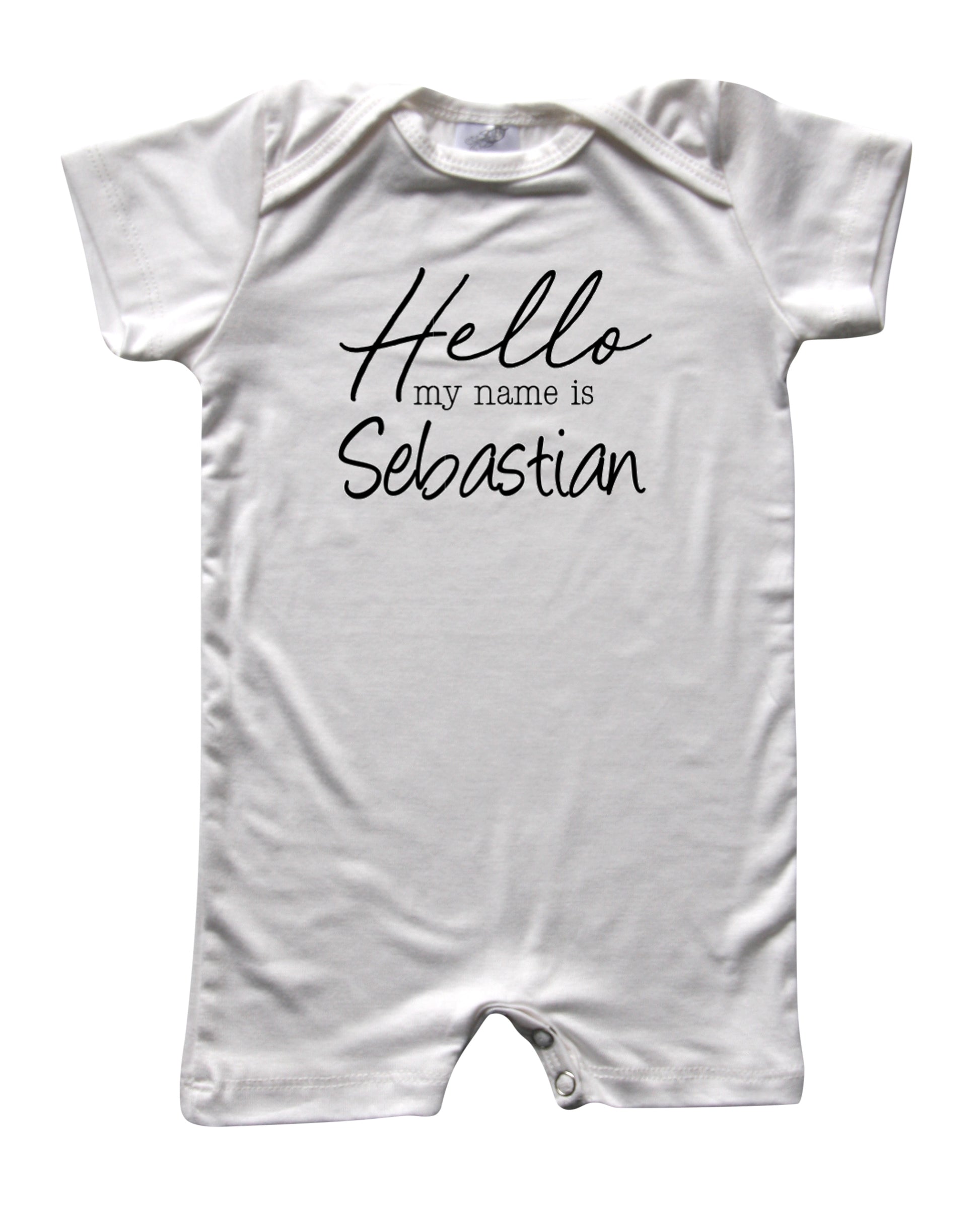 Hello My Name Is Personalized Silky Baby Romper Shorts for Boys and Girls