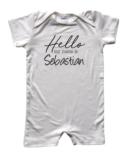 Hello My Name Is Personalized Silky Baby Romper Shorts for Boys and Girls