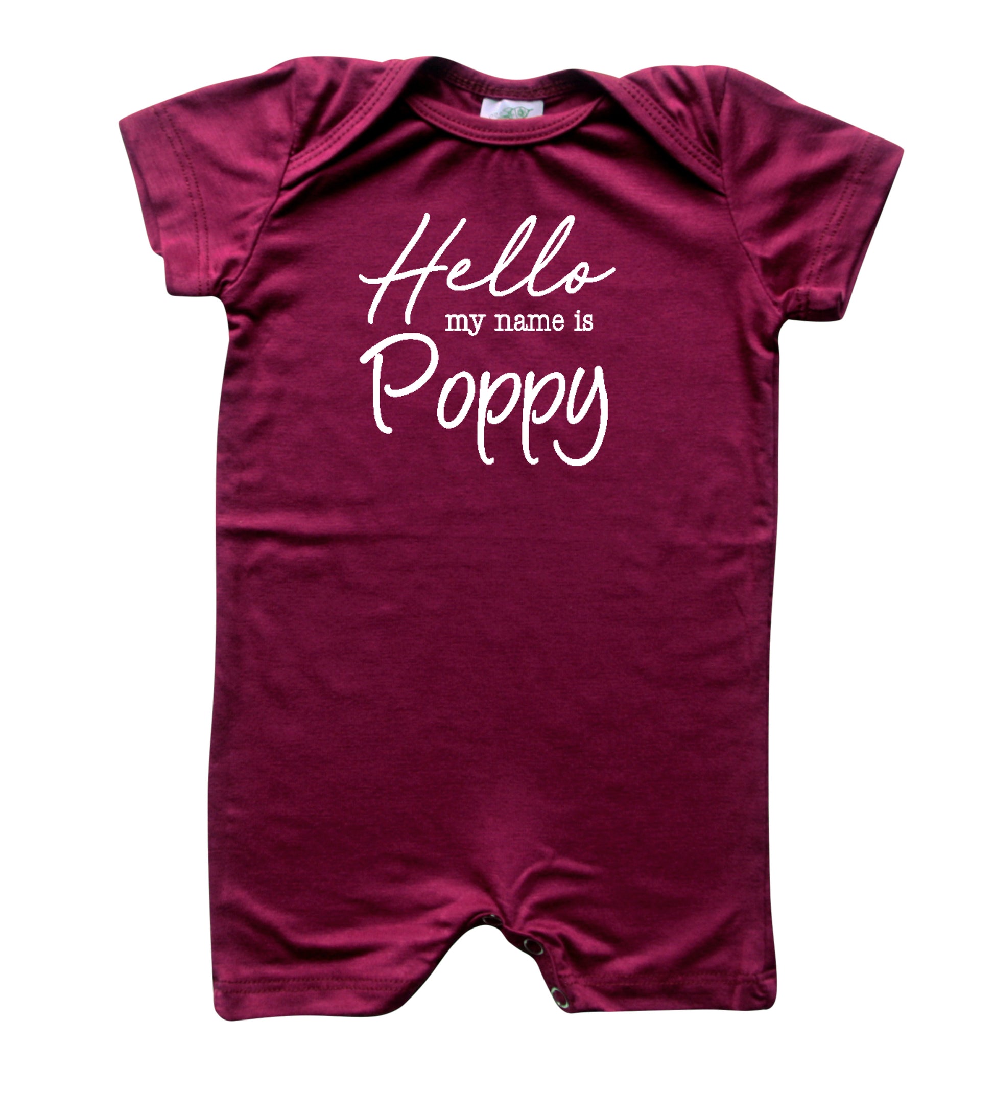 Hello My Name Is Personalized Silky Baby Romper Shorts for Boys and Girls