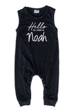 Hello Personalized Custom Silky Sleeveless Baby Romper (+ Headband) for Boys and Girls-Gender Neutral