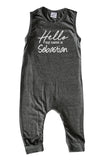 Hello My Name Is Personalized Custom Silky Sleeveless Baby Romper for Boys and Girls-Gender Neutral