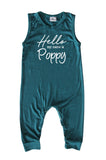 Hello Personalized Custom Silky Sleeveless Baby Romper (+ Headband) for Boys and Girls-Gender Neutral