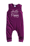 Hello Personalized Custom Silky Sleeveless Baby Romper (+ Headband) for Boys and Girls-Gender Neutral