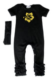 Hibiscus Baby Romper with Matching Headband