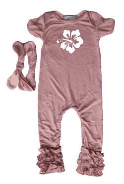 Hibiscus Baby Romper with Matching Headband