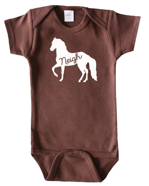 Farm Animal Silhouette Baby Bodysuit-Horse Asphalt
