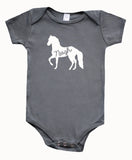 Farm Animal Silhouette Baby Bodysuit-Horse