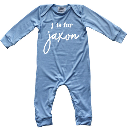 Initial Personalized Custom Silky Long Sleeve Baby Romper