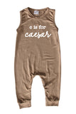 Initial Personalized Custom Silky Sleeveless Baby Romper (+ Hat)  for Boys and Girls-Gender Neutral