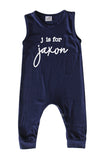 Initial Personalized Custom Silky Sleeveless Baby Romper for Boys and Girls