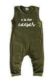 Initial Personalized Custom Silky Sleeveless Baby Romper for Boys and Girls