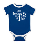 'Little Brother and #1 Fan' Soccer Jersey Baby Bodysuit