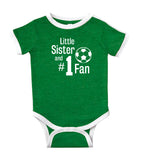 'Little Sister and #1 Fan' Soccer Jersey Baby Bodysuit