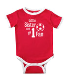 'Little Sister and #1 Fan' Soccer Jersey Baby Bodysuit