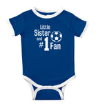 'Little Sister and #1 Fan' Soccer Jersey Baby Bodysuit
