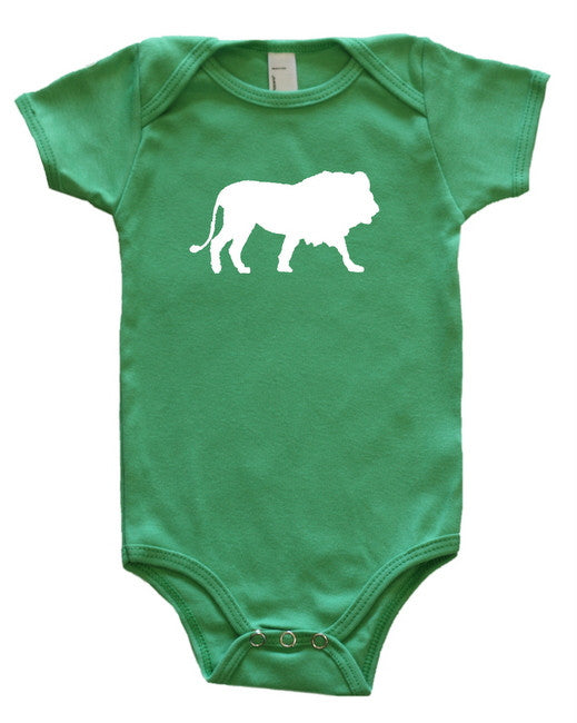 Safari Animals Silhouette Baby Bodysuit-Lion Grass