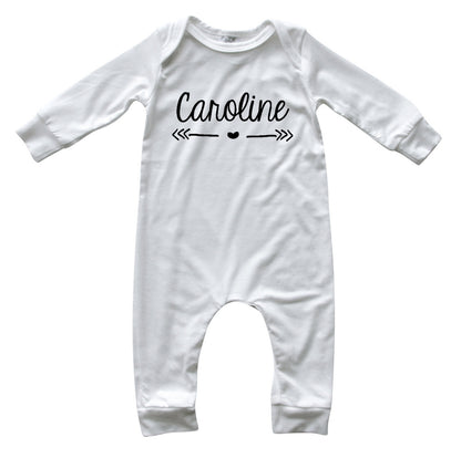 Personalized Heart or Star Silky Long Sleeve Baby Romper for Boys and Girls