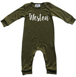 'Lush' Personalized Custom Silky Long Sleeve Baby Romper for Boys and Girls-Gender Neutral