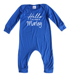 Hello Personalized Custom Silky Long Sleeve Baby Romper for Boys and Girls
