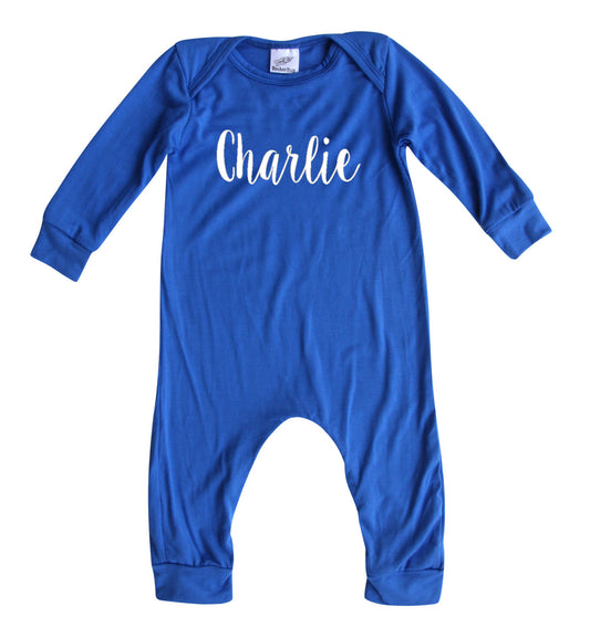 'Lush' Personalized Custom Silky Long Sleeve Baby Romper