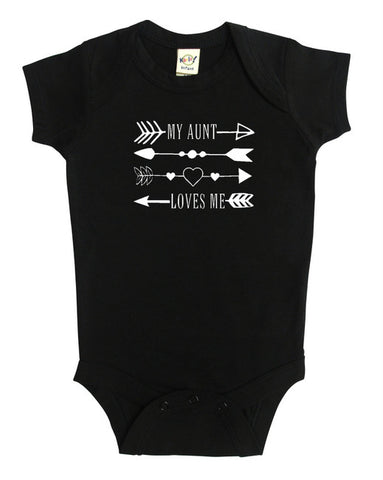 "My Aunt Loves Me" Arrows Baby Bodysuit