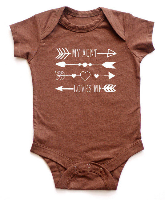 "My Aunt Loves Me" Arrows Baby Bodysuit