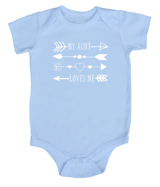 "My Aunt Loves Me" Arrows Baby Bodysuit