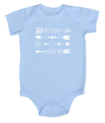 "My Aunt Loves Me" Arrows Baby Bodysuit