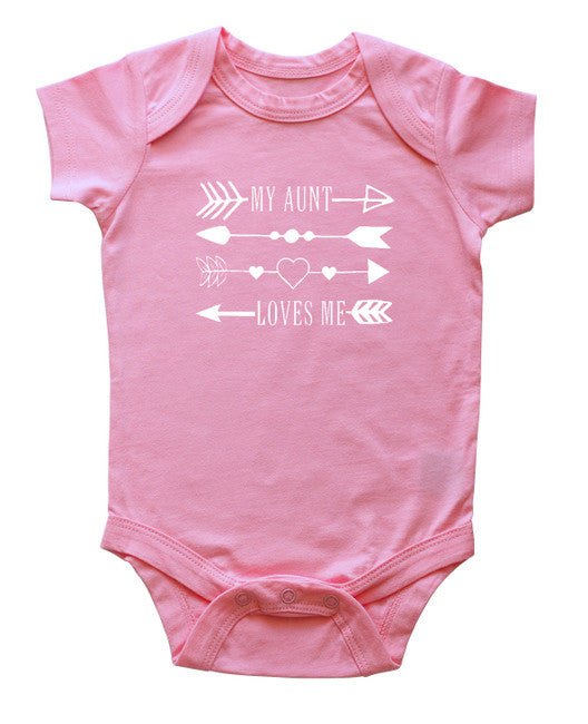"My Aunt Loves Me" Arrows Baby Bodysuit